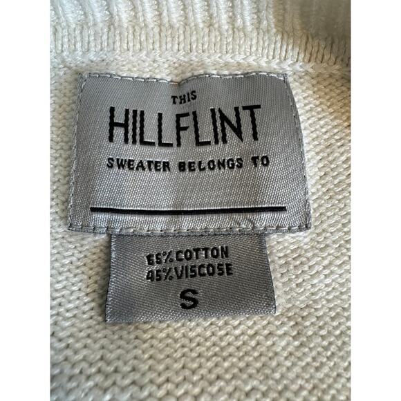 Bumble by Hillflint sweater color blocked white & yellow pullover crewneck Sz S - Picture 7 of 9